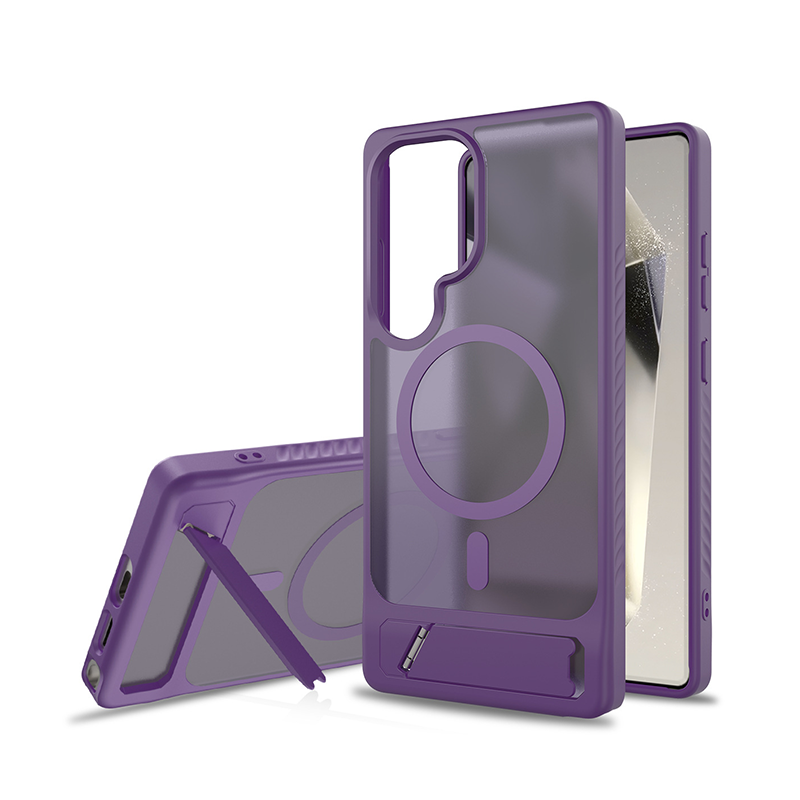 Matte Magnetic Armor Kickstand Case For Samsung S25 Ultra/Edge/Plus