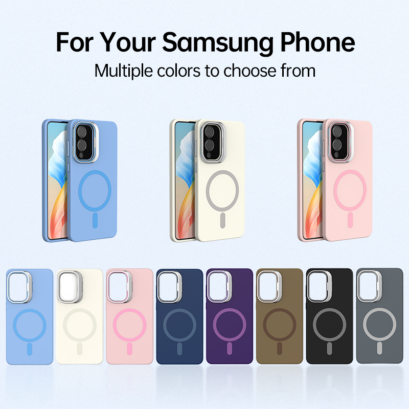 Liquid Silicone Magnetic Kickstand Case For Samsung S25 / S25 Edge