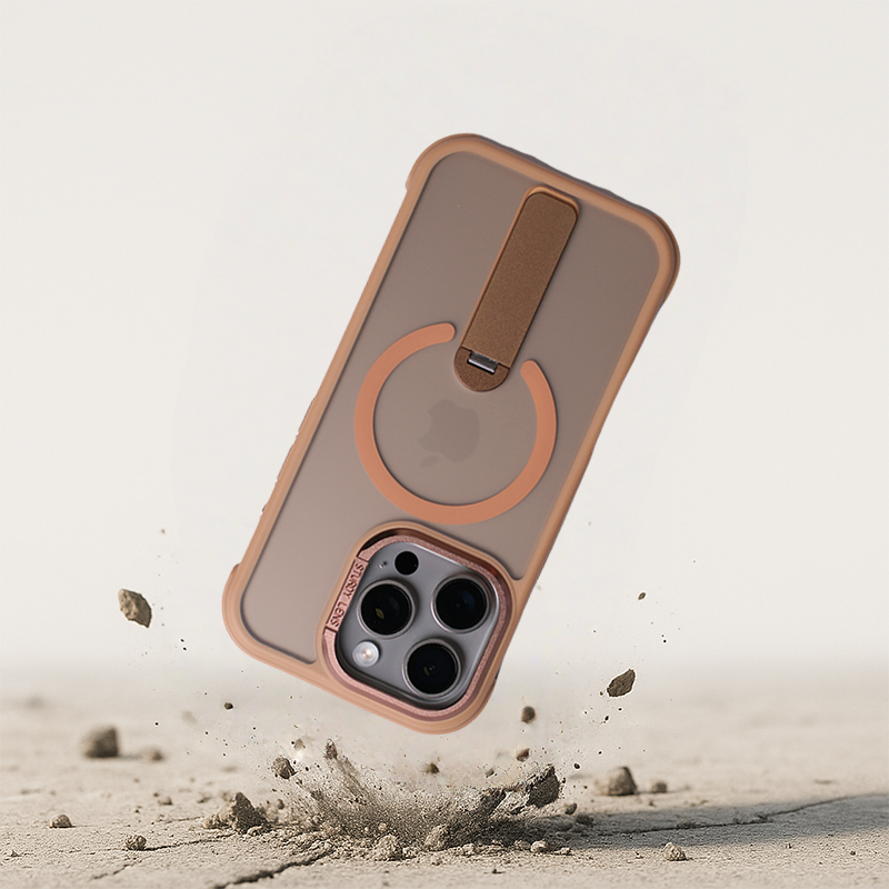 360° Kickstand Magnetic Shockproof Matte Cover For iPhone 16 Pro Max